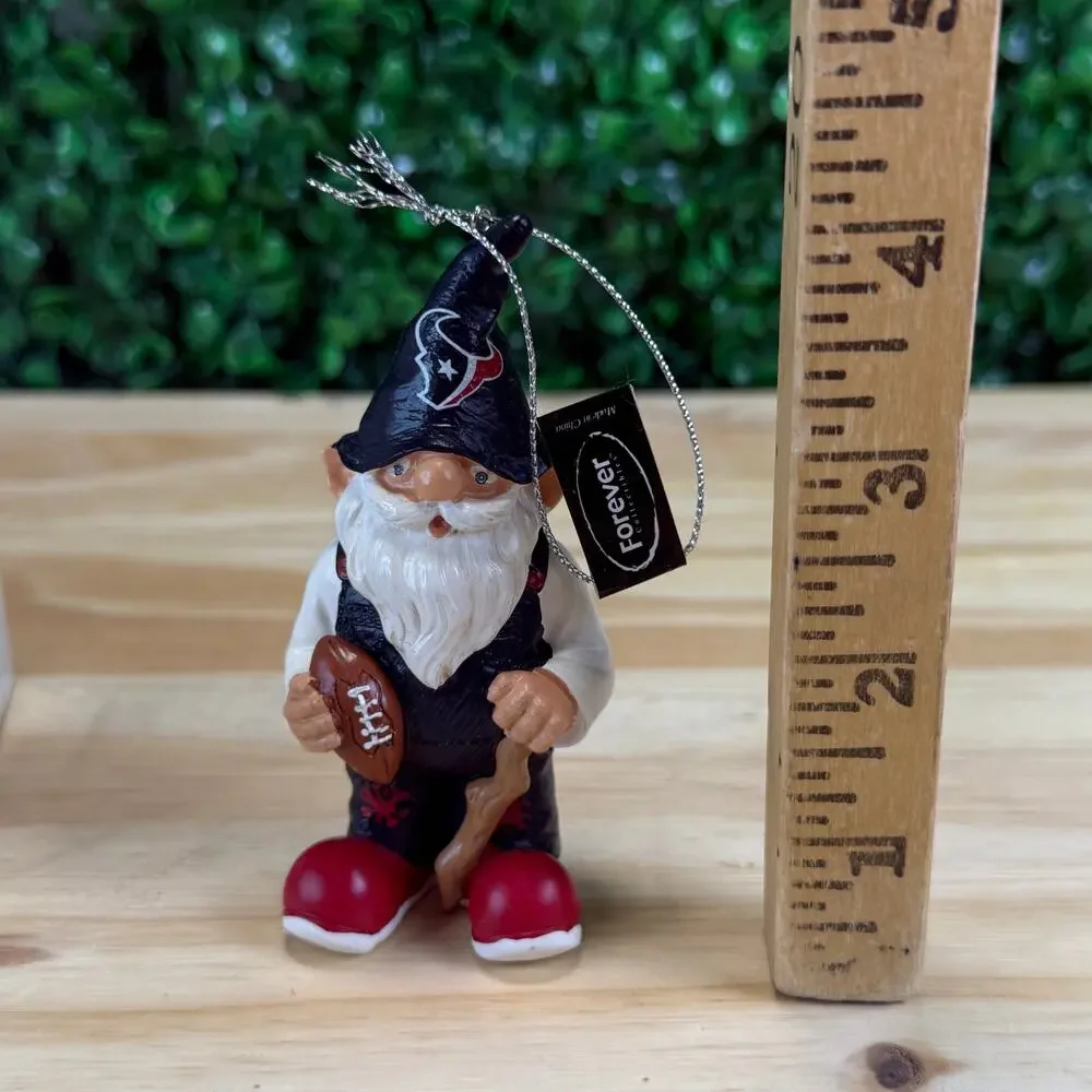 NIB Houston Texans Christmas Ornament NFL Gnome Football Holiday Elf